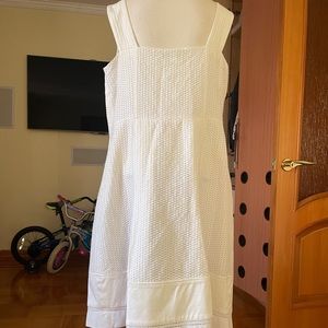 DVF Diane von Furstenberg woman’s white midi dress Sz 14